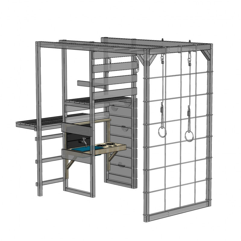 Casuta Nordic Adventure House cu loc de nisip, tobogan, leagan, bucatarie, Wendi Toys